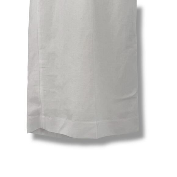 Karl Lagerfeld Paris Sailor Button Linen Wide Leg Pants Womens Size 14 White - Picture 5 of 8